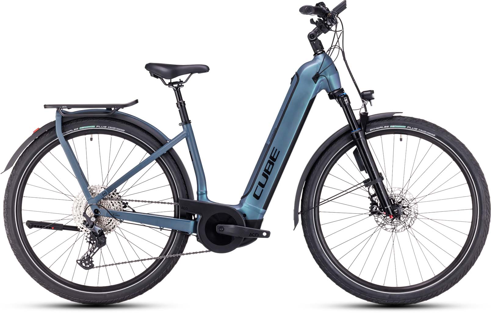 Cube Kathmandu Hybrid ABS 750 smaragdgrey n blue 2023 - E-Bike Trekkingrad Tiefeinsteiger
