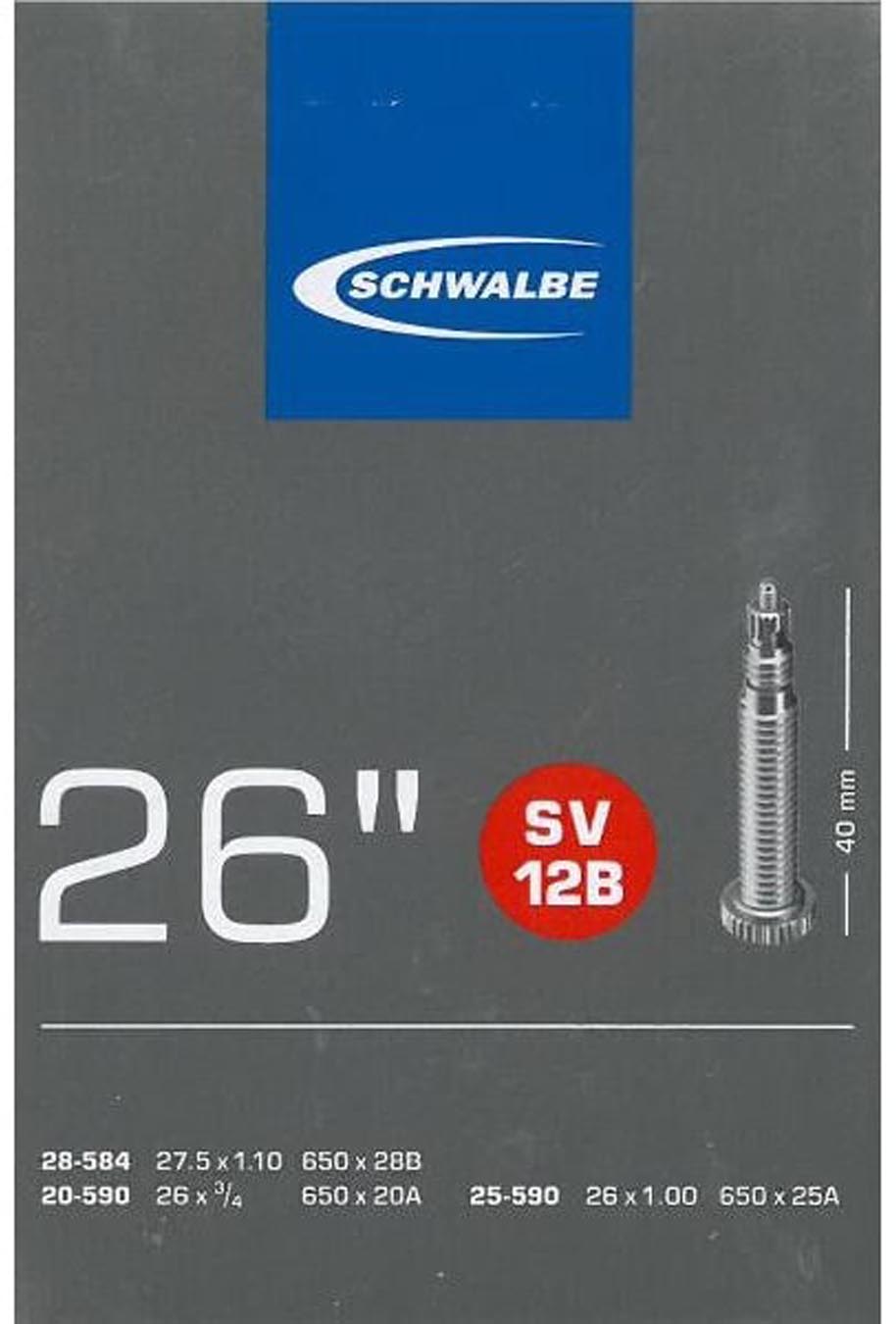 Schwalbe Schlauch Nr.12B 26x7/8-1.00" 20/28-584/590 SV 40mm