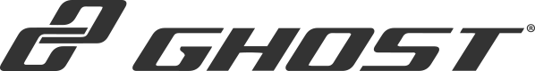 <p>Zu sehen ist das Logo der Marke Ghost mit schwarzem Schriftzug in klaren, fetten Großbuchstaben.</p>