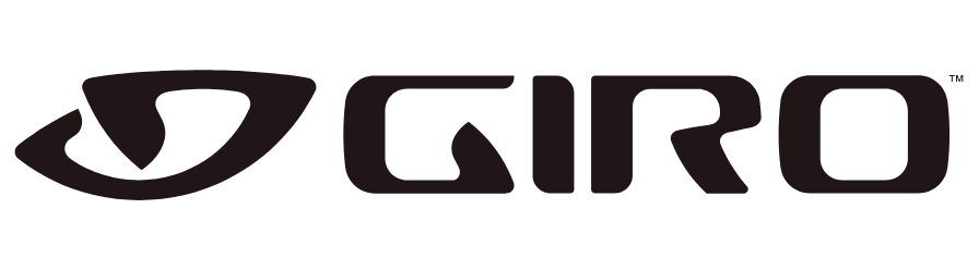 Zu sehen ist das Logo der Marke Giro mit schwarzem Schriftzug in klaren, fetten Großbuchstaben, links daneben ein stilisiertes schwarzes Symbol in Form eines abstrahierten „G“.