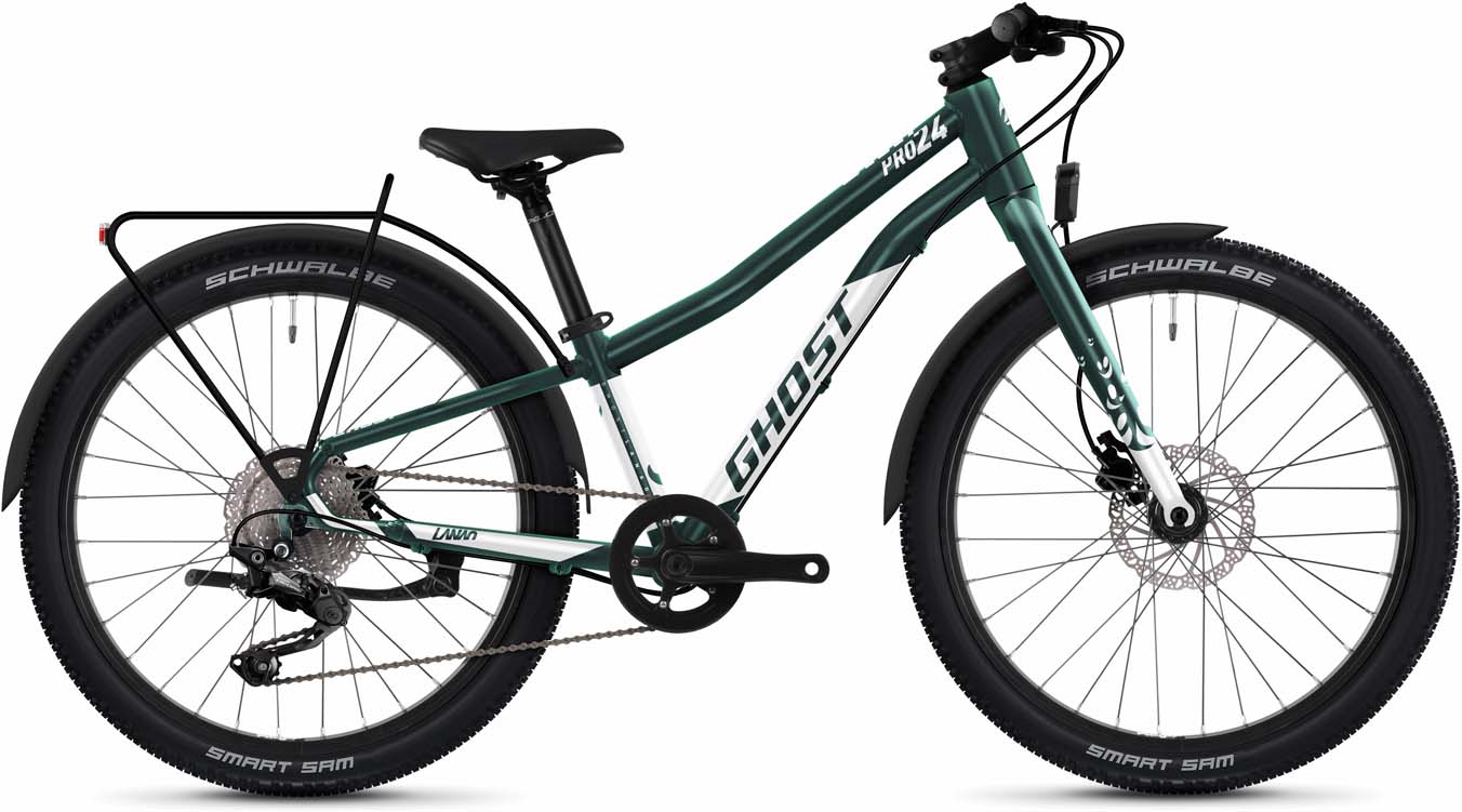 Ghost Lanao 24 Pro EQ dazzling green / pearl white glossy 2023 - Kinderrad 24 Zoll