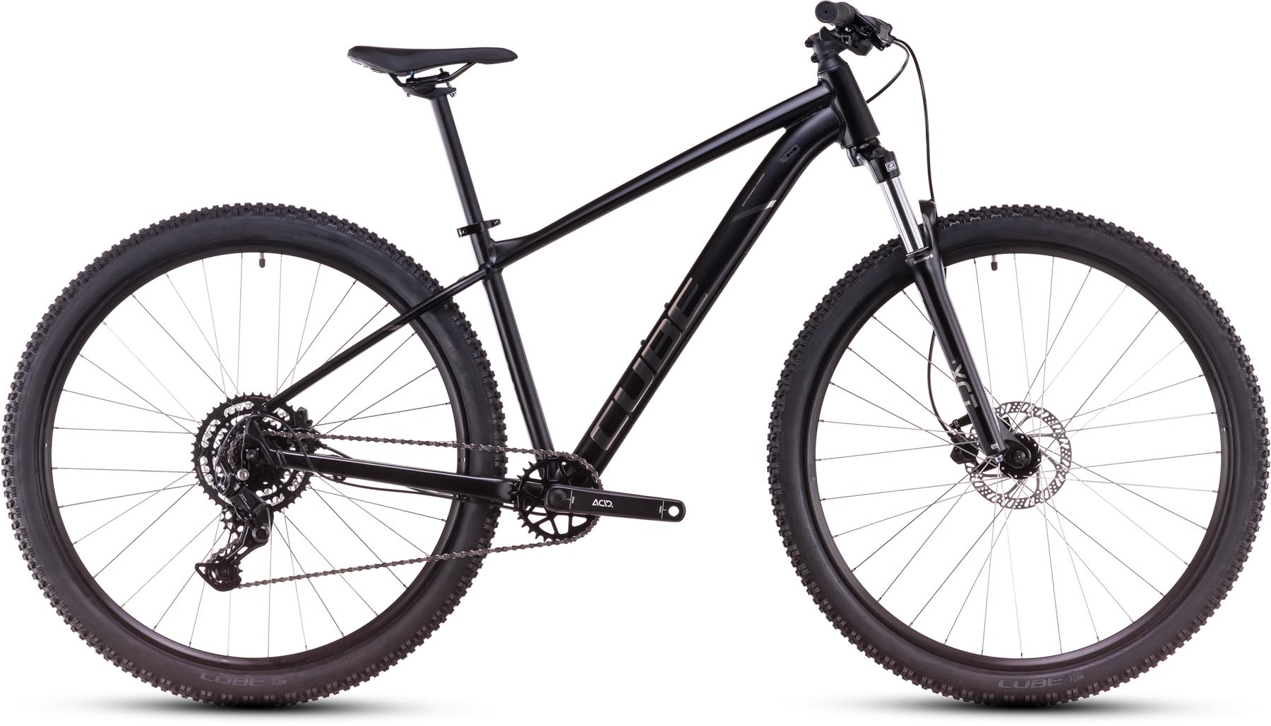 Black hardtail mountain bike on sale