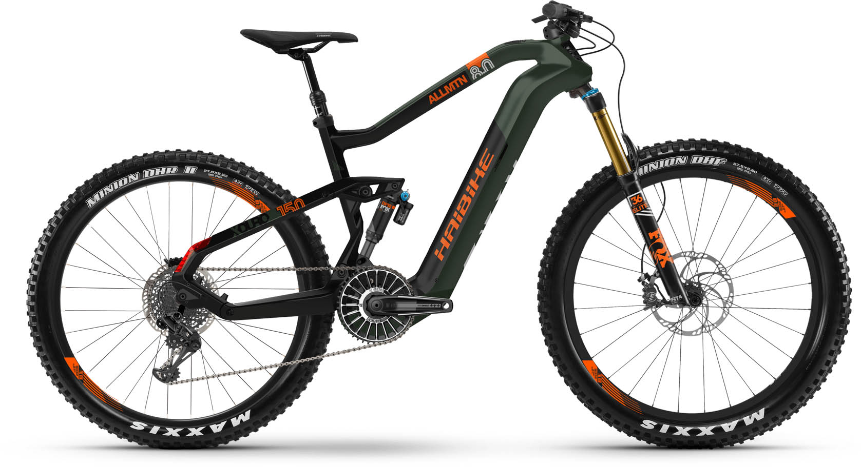 Haibike XDURO AllMtn 8.0 FLYON i630Wh oliv/carbon/orange